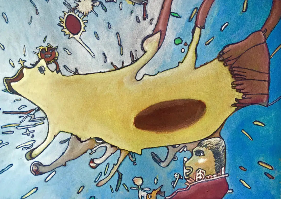 Underdog abstract canvas art print featuring inspiring resilient character by Australian artist