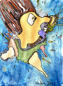 Big Eye Blast abstract canvas art print featuring striking eye character design by Australian artist