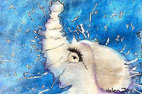 Elephant abstract canvas art print featuring expressive animal character by Australian artist