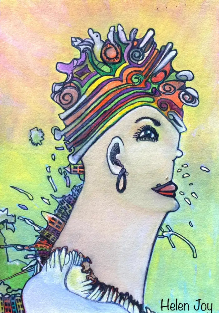 Mother abstract canvas art print featuring emotive character celebrating motherhood by Australian artist