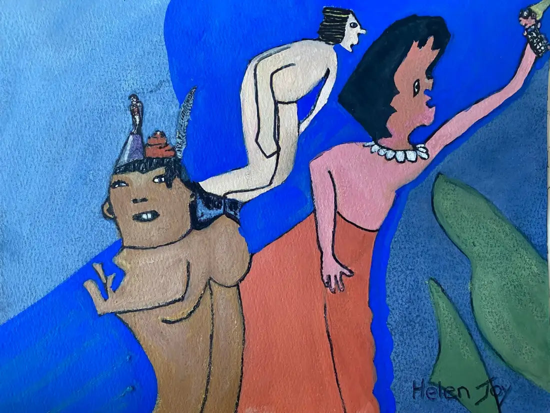 Wise Little Man abstract canvas art print featuring bold character design by Australian artist